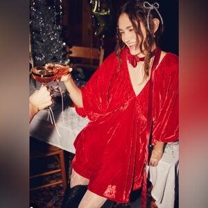Perfect holiday dress! Free People red Portia mini size small